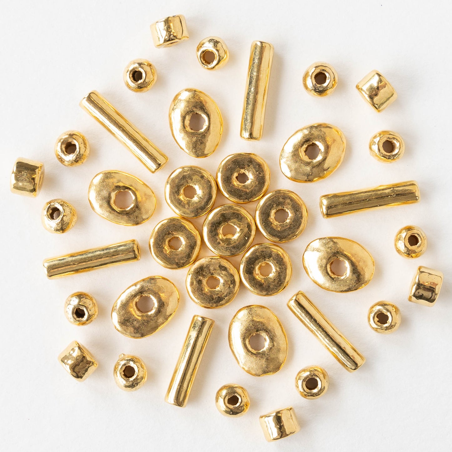 24K Gold Coated Ceramic Beads