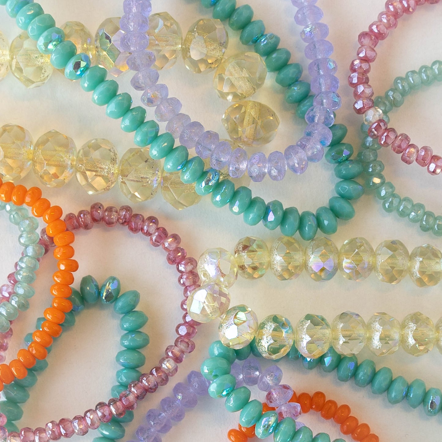 Rondelle Firepolished Beads