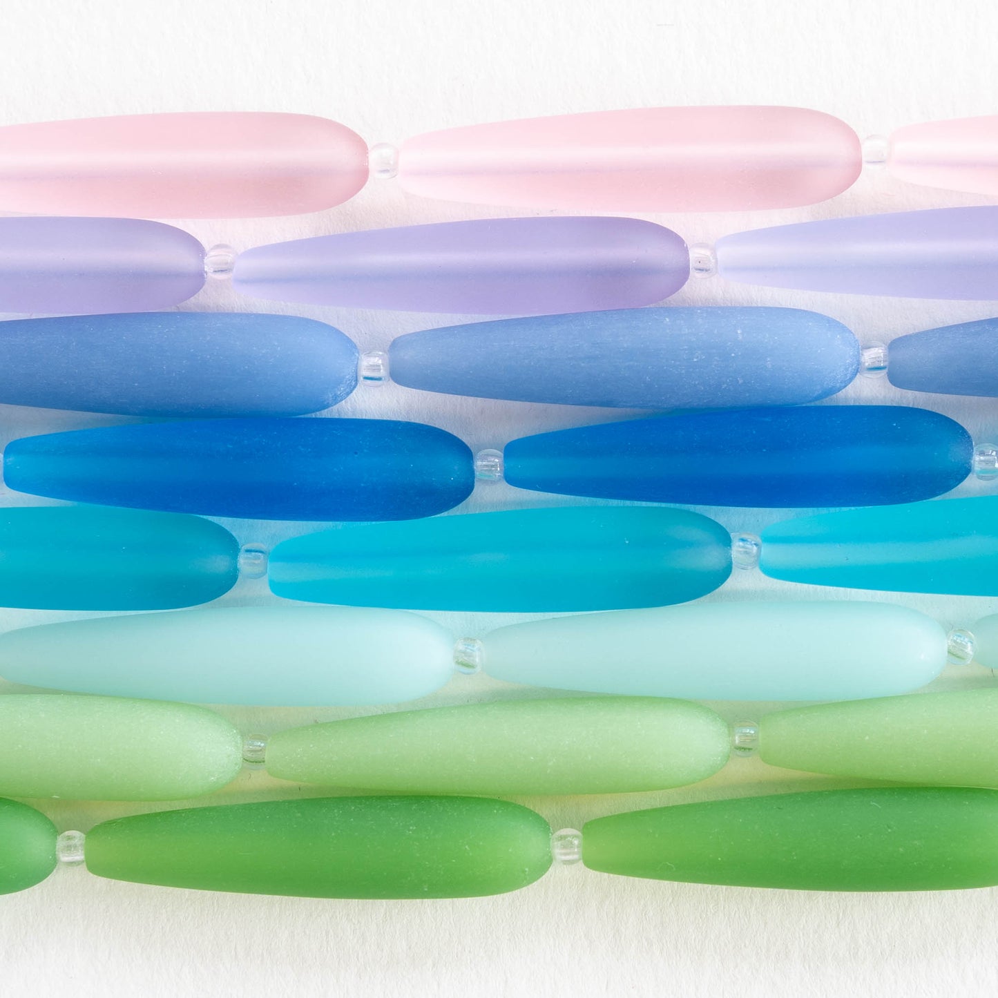 Frosted Long Drill Drop Beads