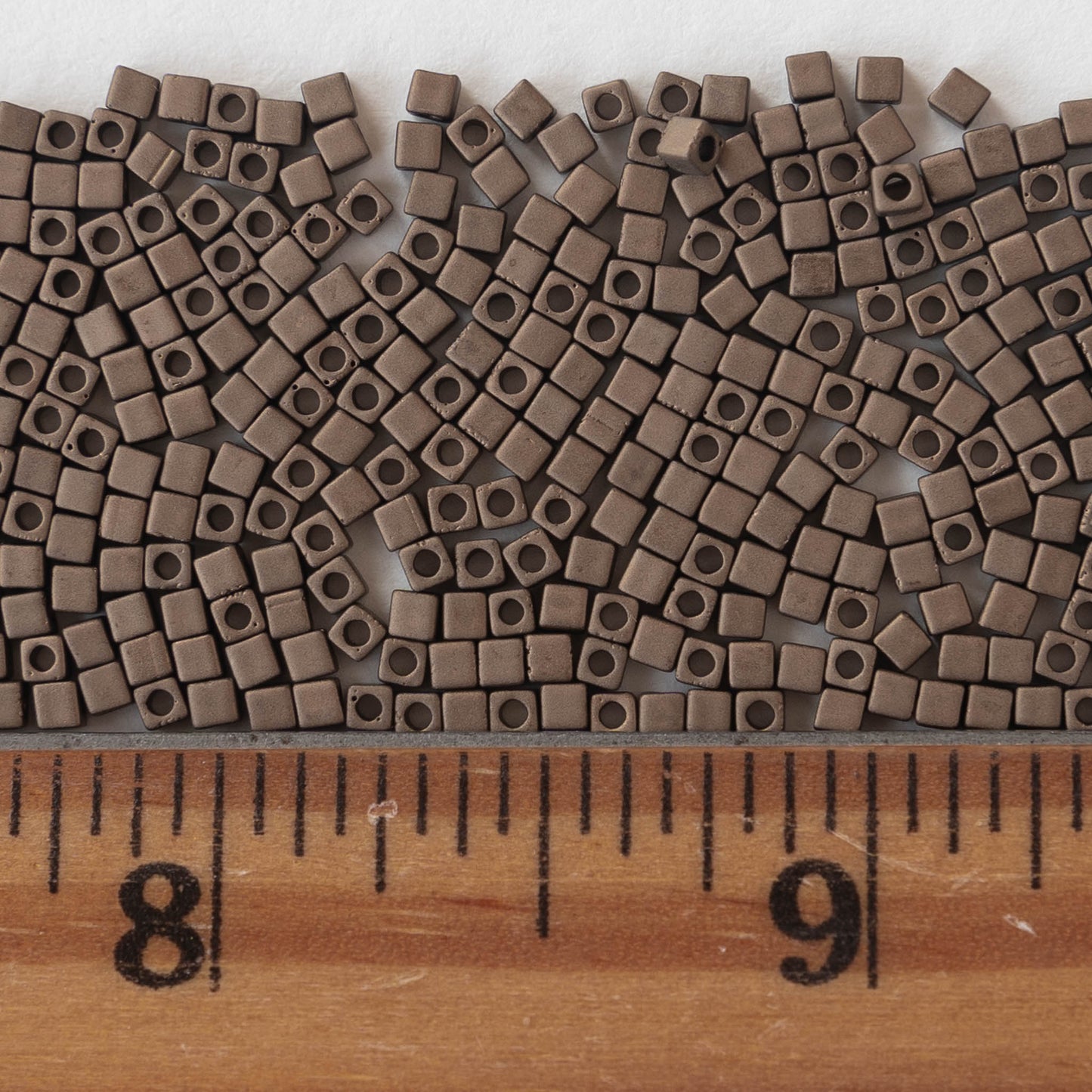 1.8mm Miyuki Cube Beads  - Matte Metallic Bronze Brown - 10 grams
