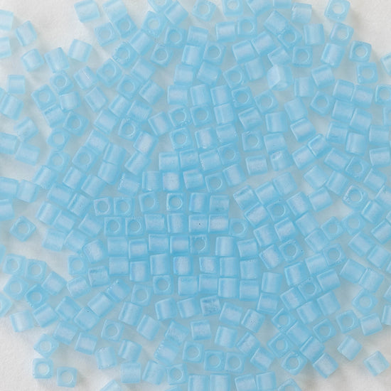 1.8mm Miyuki Cube Beads  - Lt. Aqua Matte - 20 grams