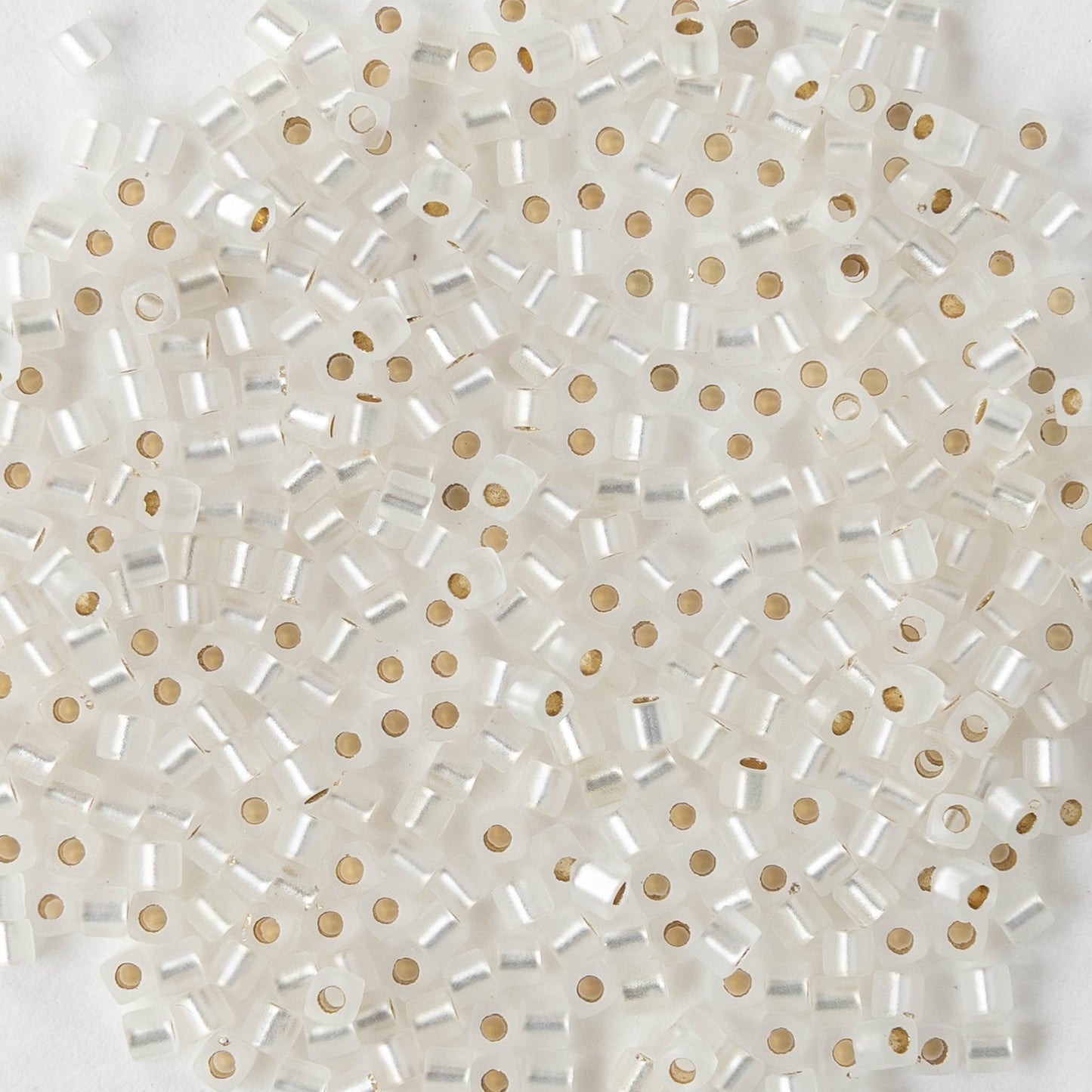 1.8mm Miyuki Cube Beads  - Matte Silver Lined Crystal - 20 grams