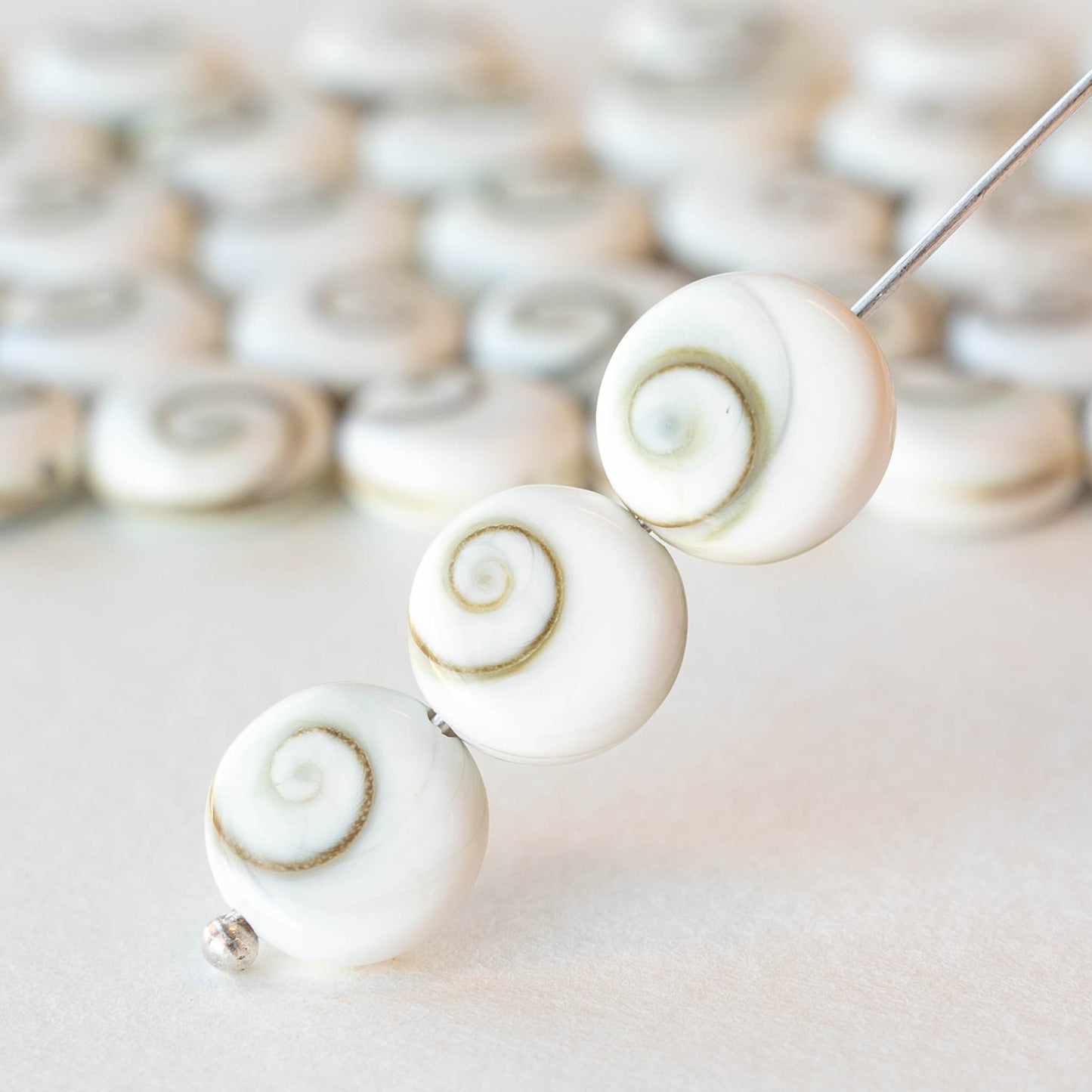 Shiva Shell Beads - 10mm Coin - 10 or 30 beads