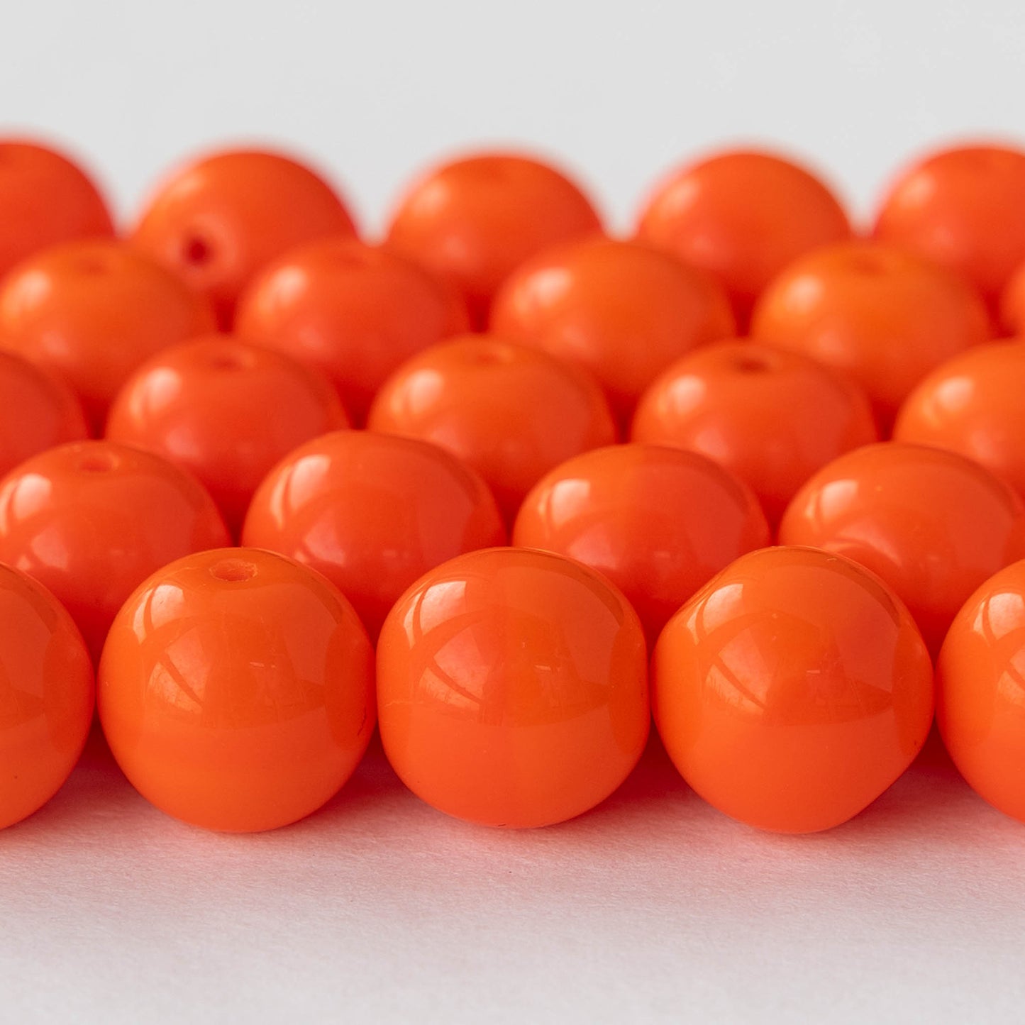 10mm Round Opaques - Orange - 20 or 60
