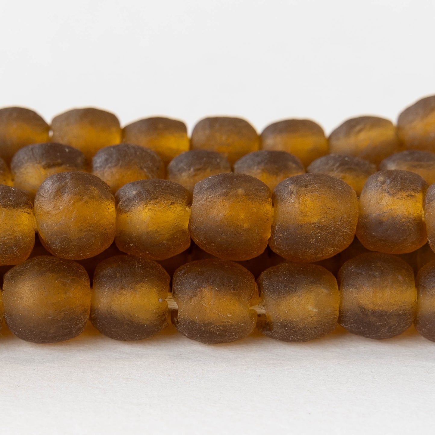 Round Ghana Glass Beads - 10mm - Brown