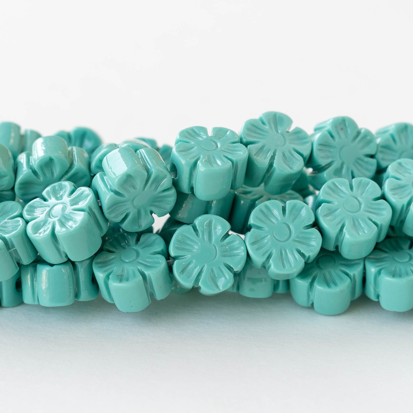 Daisy Flower Beads Resin - Turquoise - 20 beads