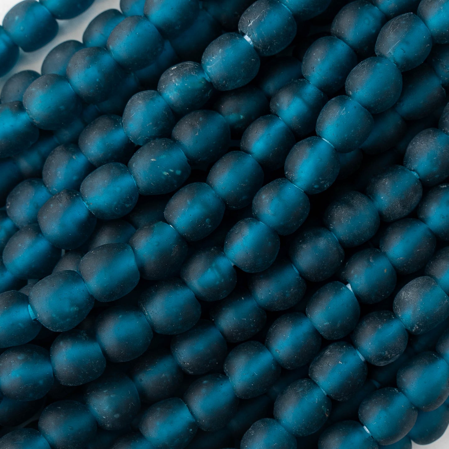 Round Glass Beads - 10-11mm - Teal - 10 Inches