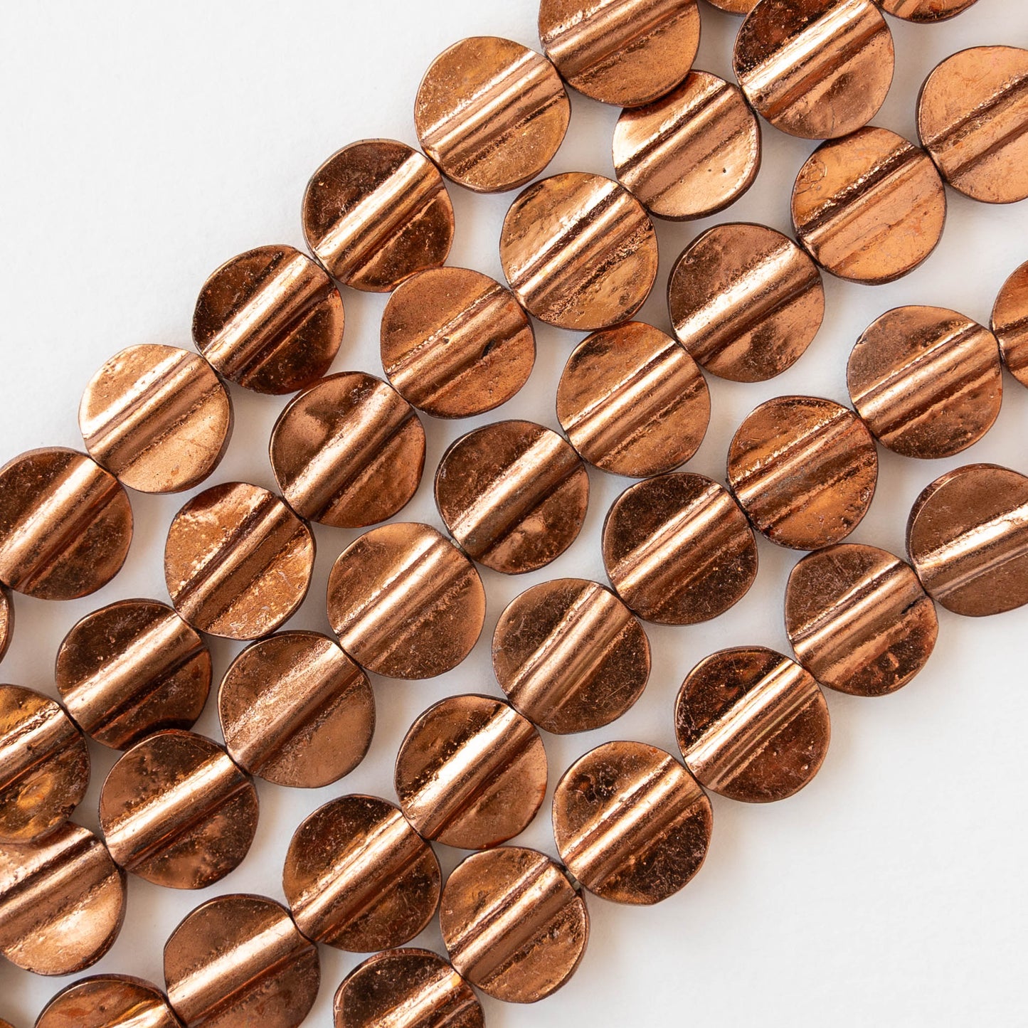 12mm Dime Beads - Copper - 10 or 30 beads