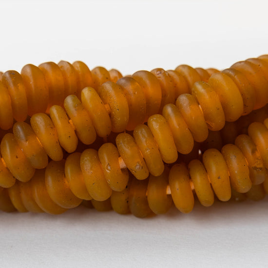 African Trade Donut Beads  - Orange - 20 beads