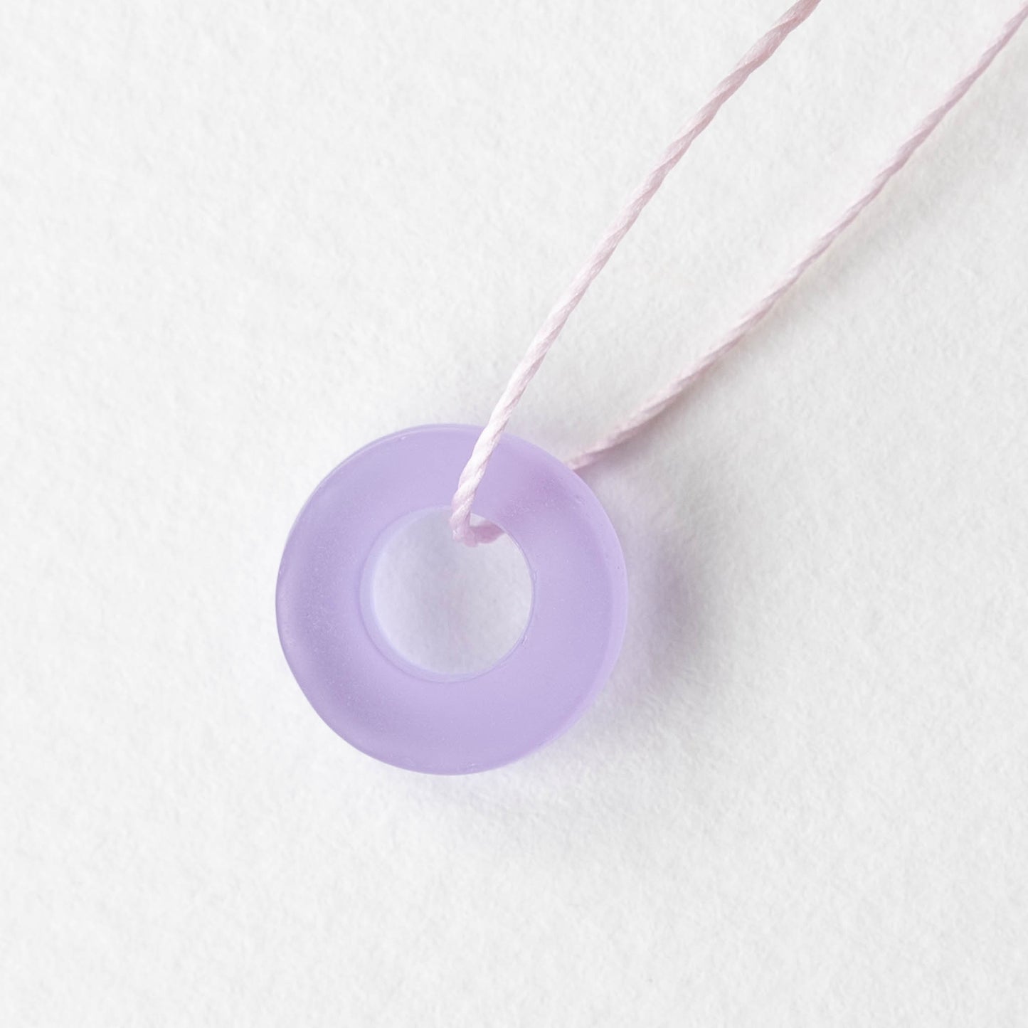 12mm Frosted Glass Rings - Lavender - 4 Rings