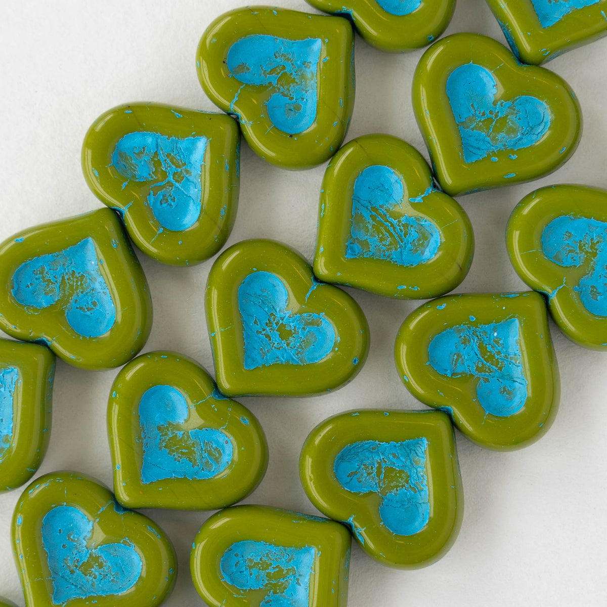 14mm Glass Heart Beads from the Czech Republic – funkyprettybeads