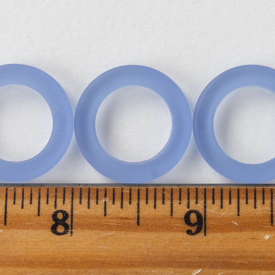 23mm Frosted Glass Rings - Lt. Sapphire Blue