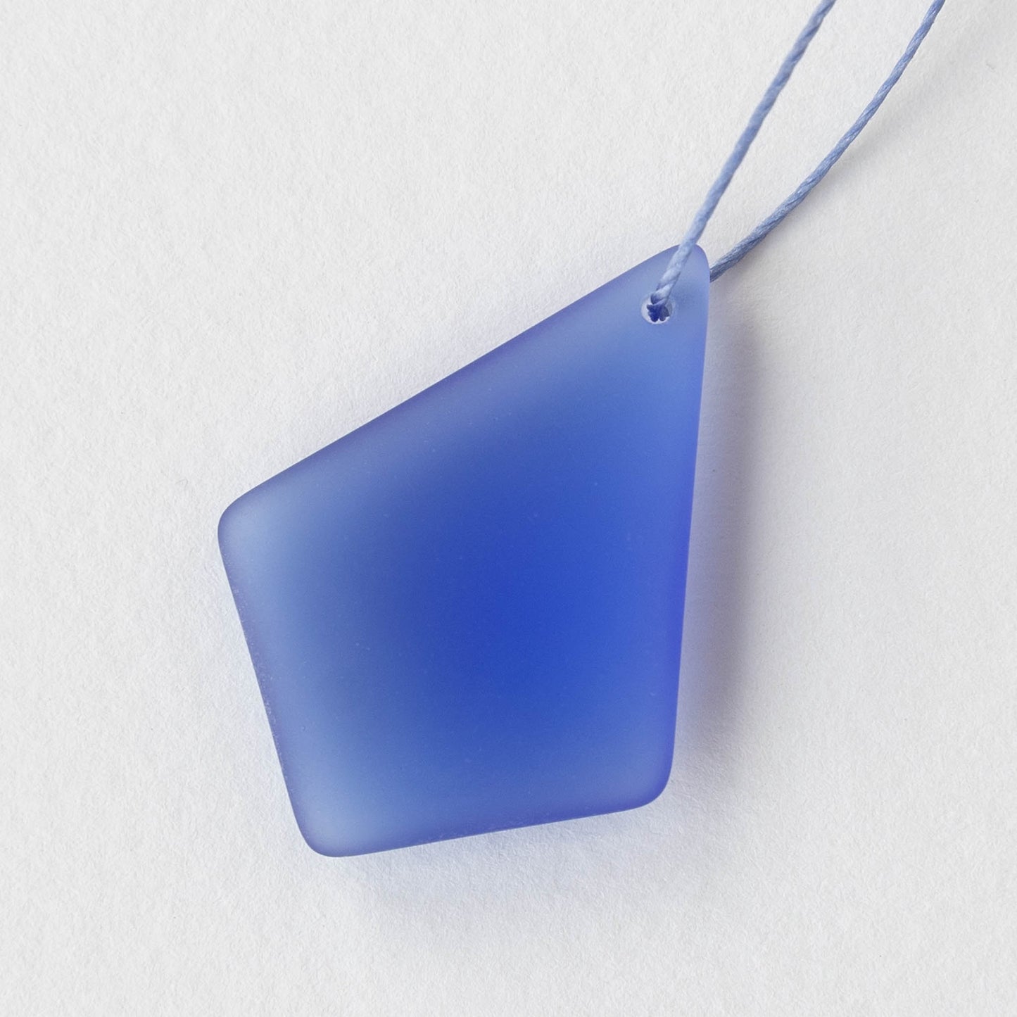 26x36mm Frosted Glass Diamond Pendants - Sapphire Blue - 2 or 6