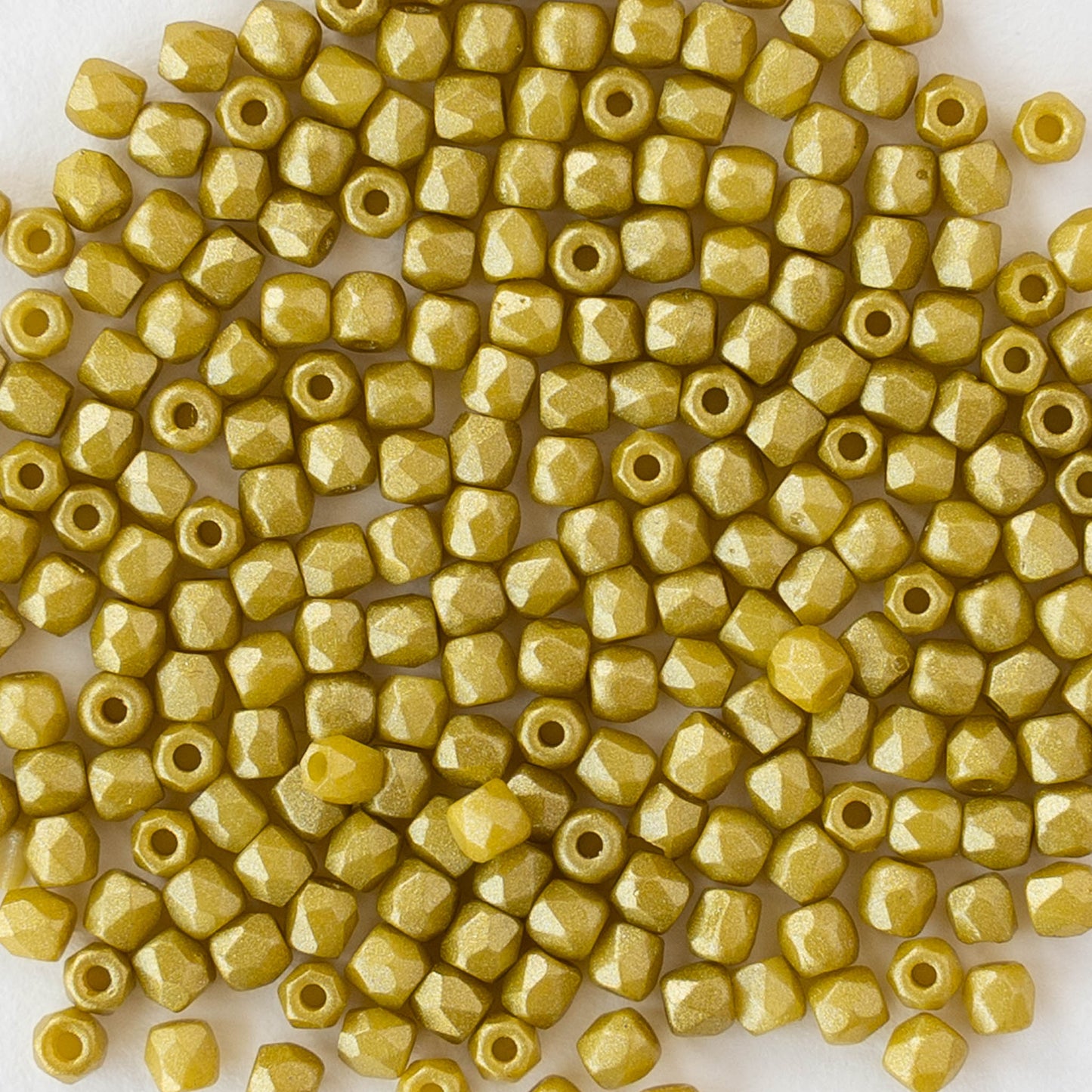 2mm Round Firepolished Beads - Pastel Lime Luster - 50 beads