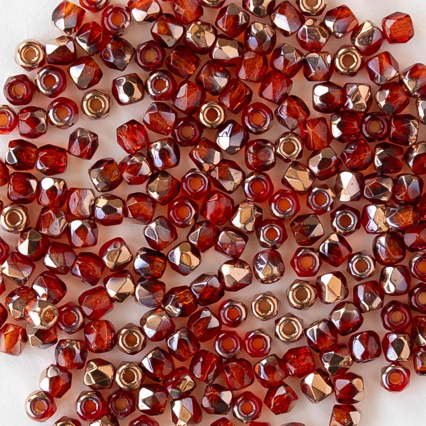 2mm Round Firepolished Beads - Siam Capri Gold - 50 beads