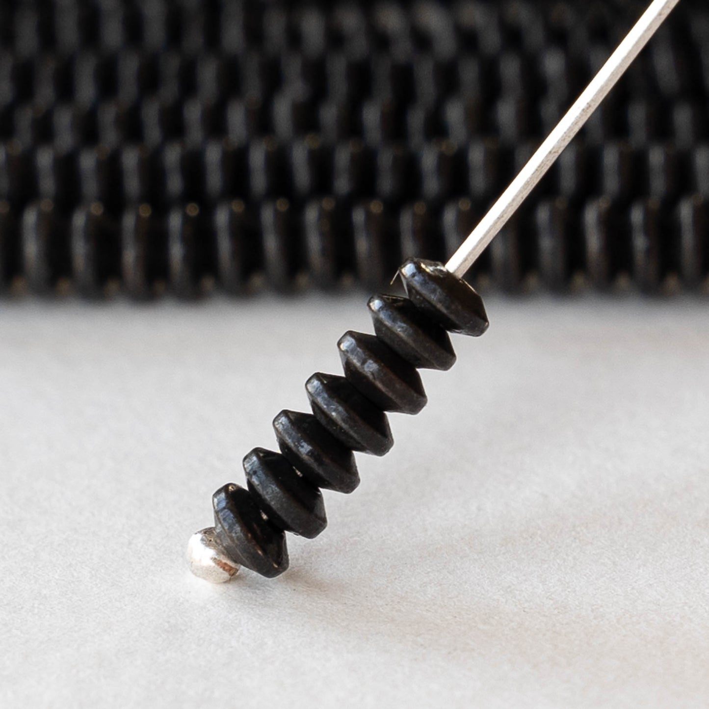 4mm Black Brass Flying Saucer Disk Beads - 60