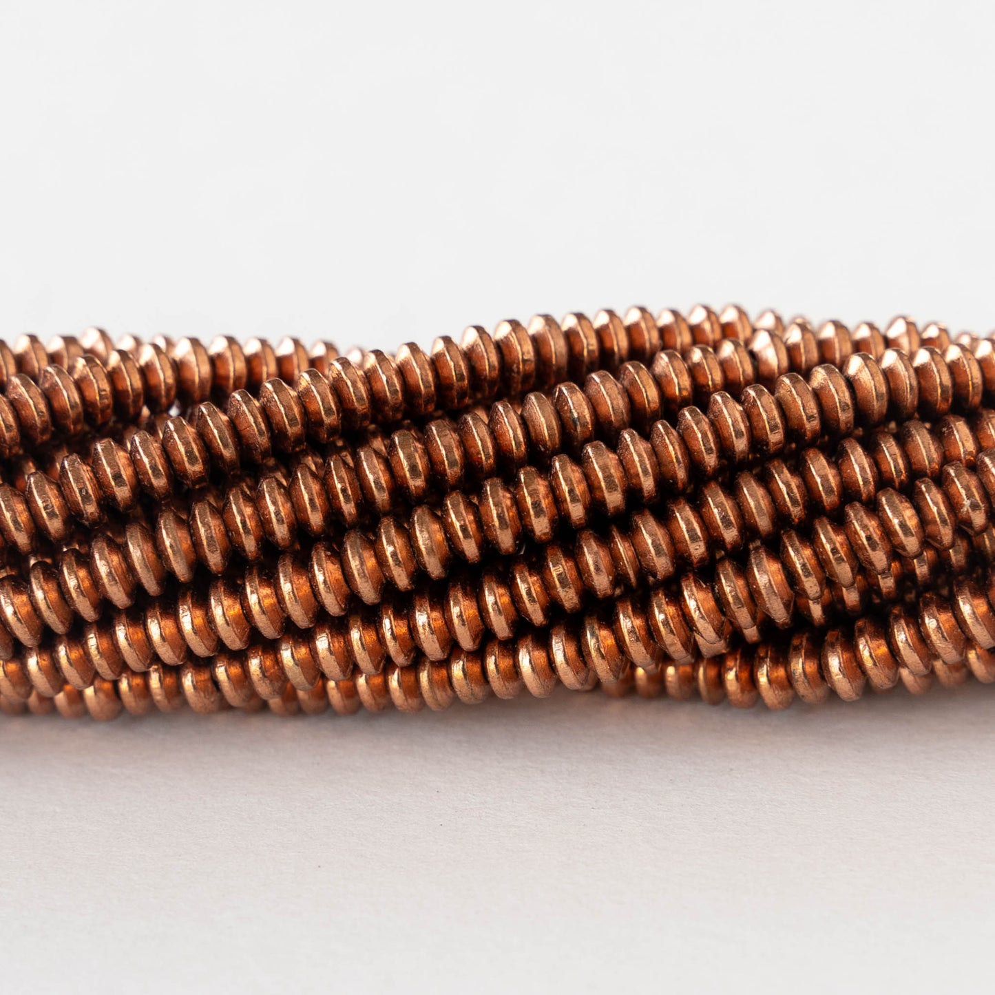 4mm Antique Copper Flying Saucer Disk Beads - 50