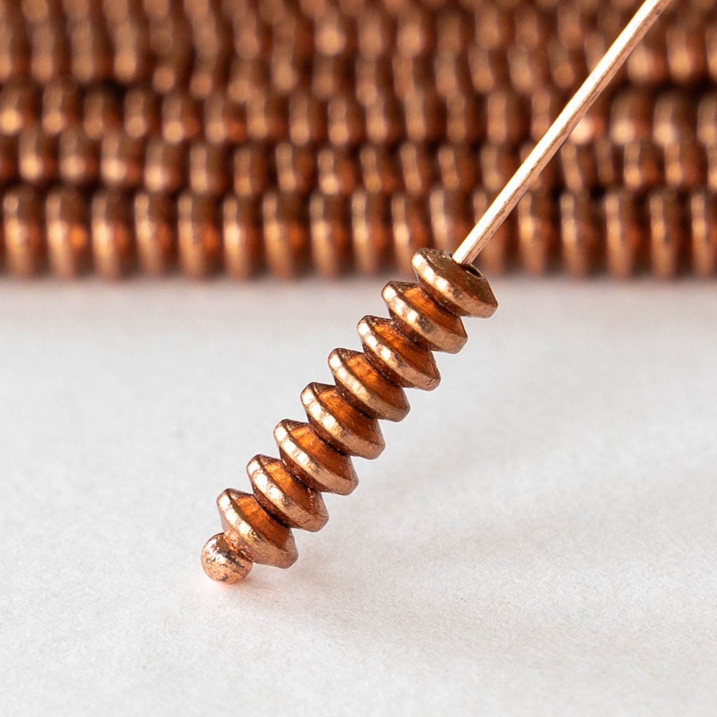 4mm Antique Copper Flying Saucer Disk Beads - 50