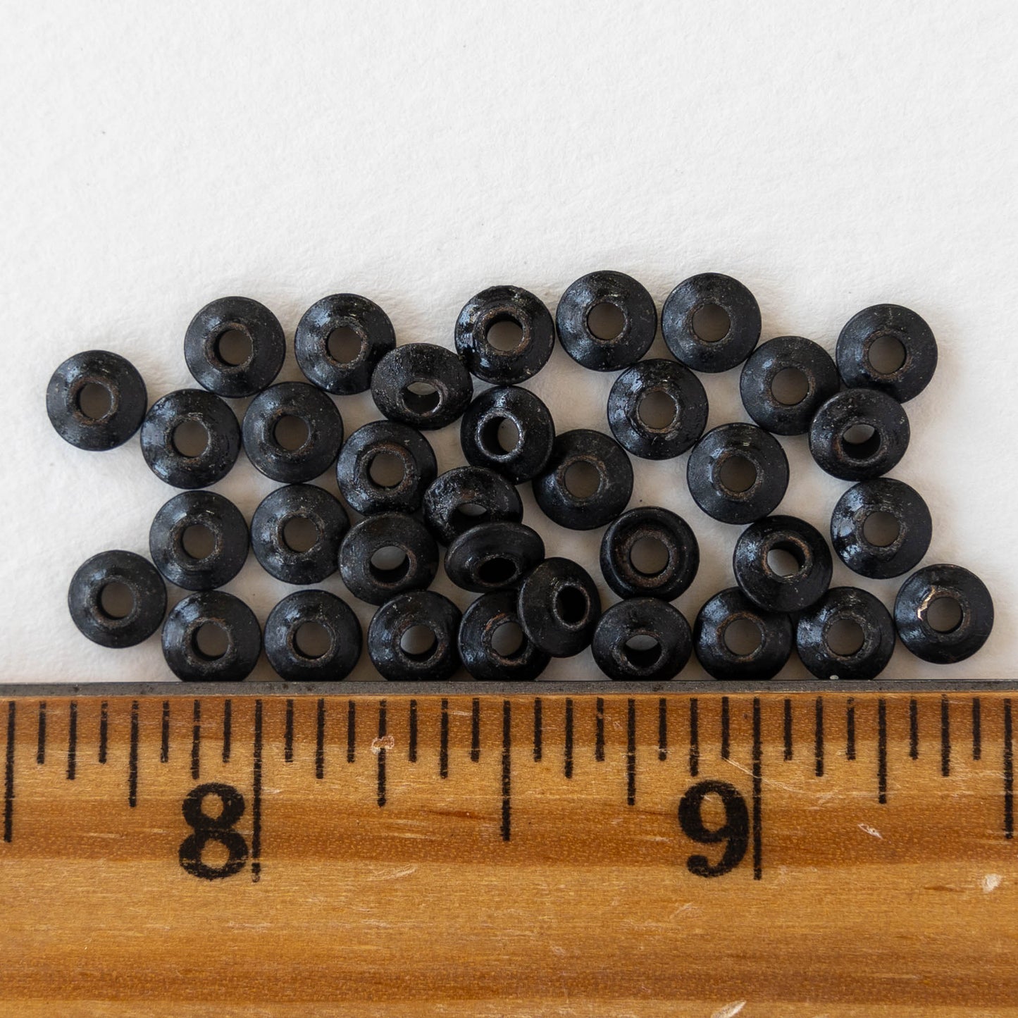 5mm Black Brass Saucer Beads - 50