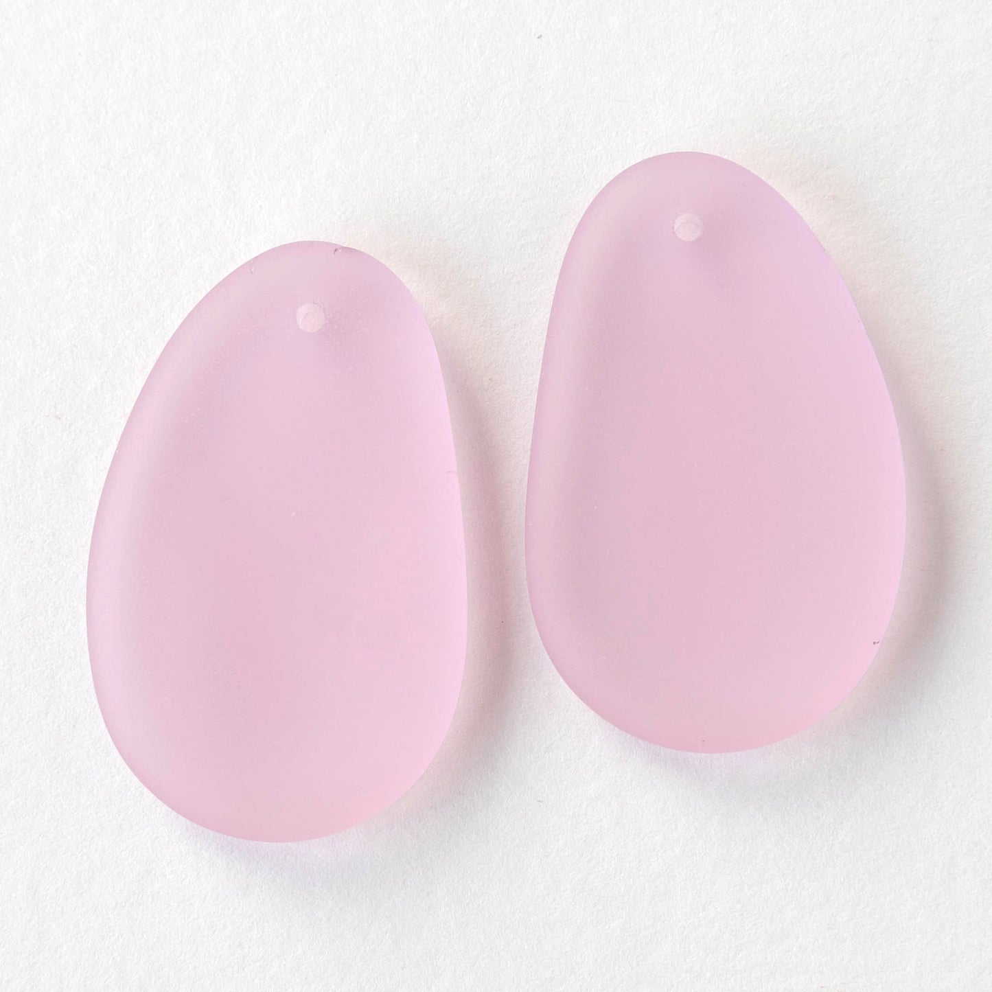 20x32mm Frosted Glass Pendants - Pink - 2,4 or 10