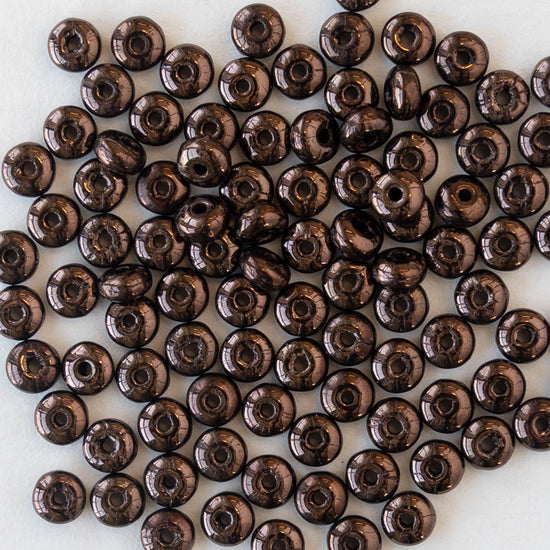 3mm Rondelle Beads - Dark Bronze - 100 Beads