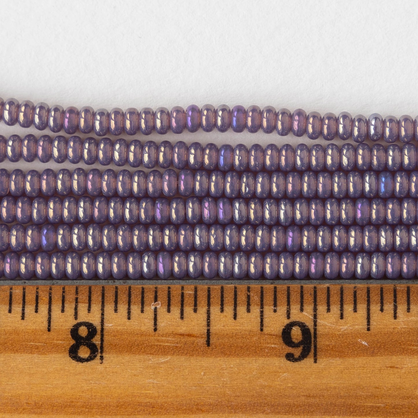 3mm Rondelle Beads - Opaline Lavender Luster Iris - 100 Beads