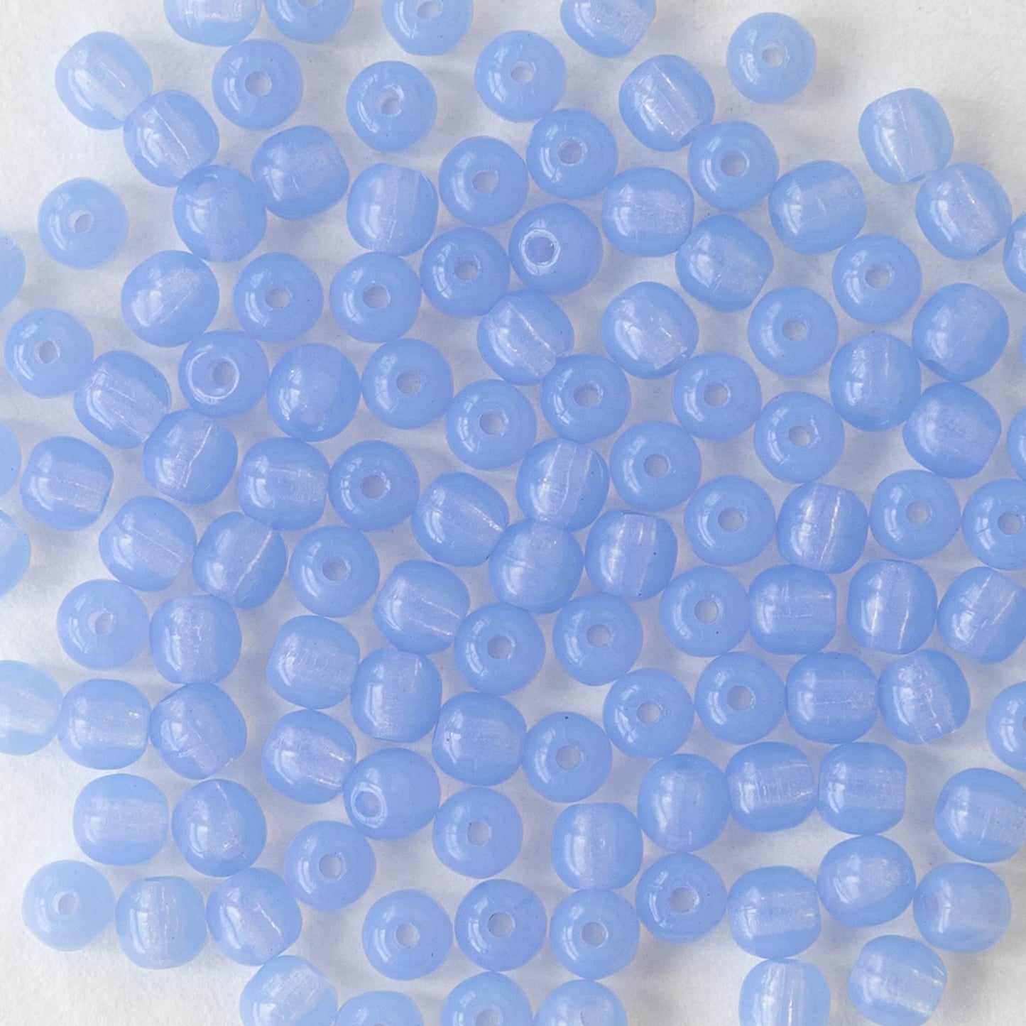 3mm Round Glass Beads - Opaline Sky Blue - 120