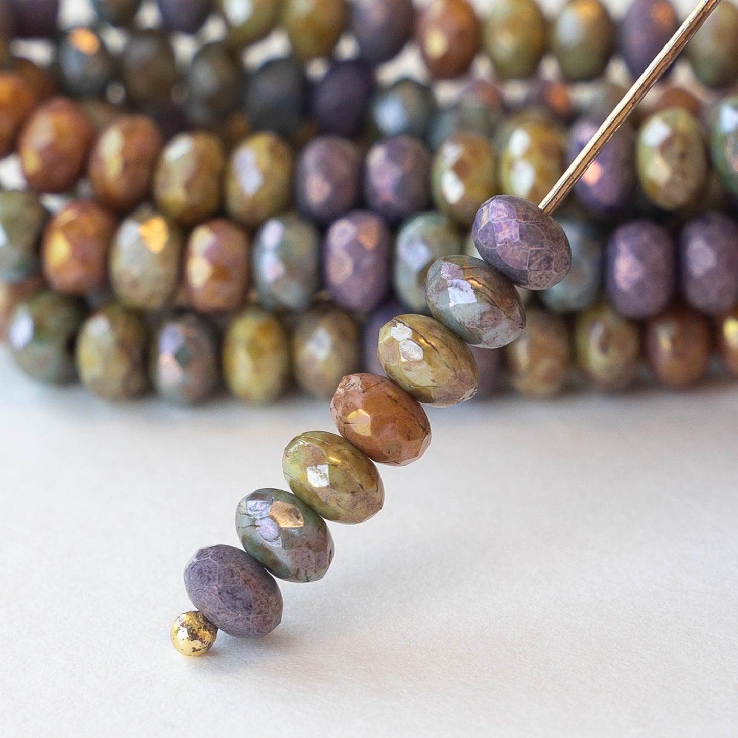 3x5mm Rondelle Beads - Picasso Bead Mix - 30 Beads