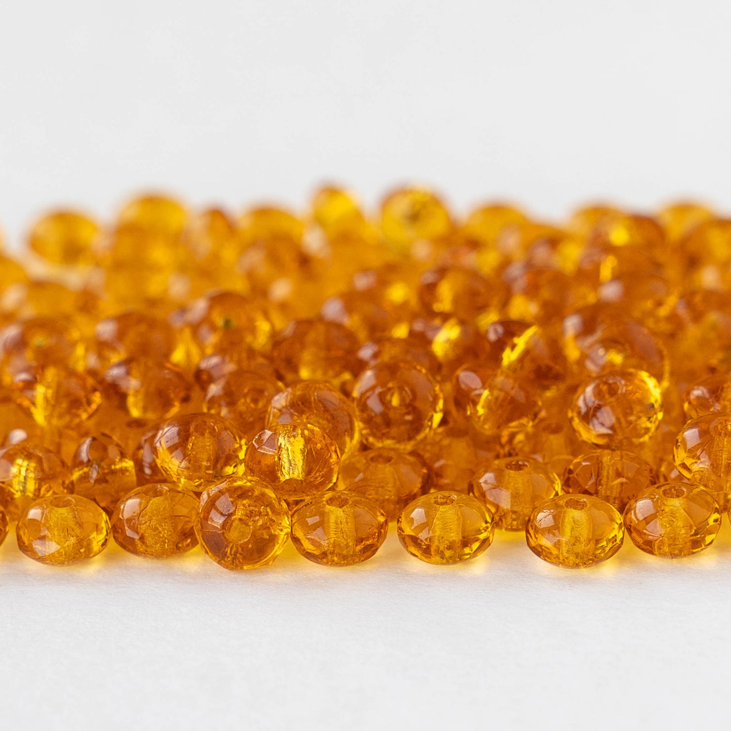 3x5mm Rondelle Beads - Transparent Golden Amber - 30 Beads