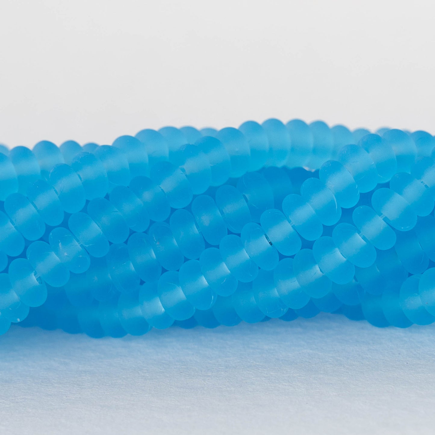 4mm Rondelle Beads - Aqua Blue - 100 Beads