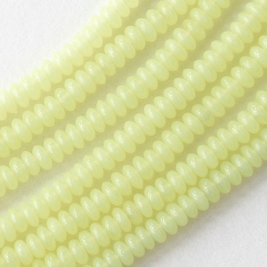 4mm Rondelle Beads - Jonquil Opaline - 100 Beads