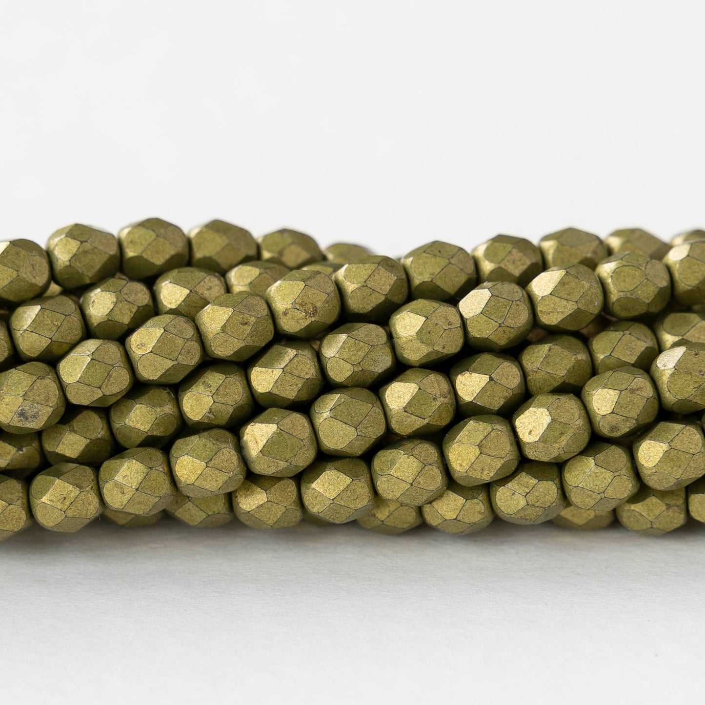 4mm Faceted Round Beads - Saturated Metallic Meadowlark - 50 beads