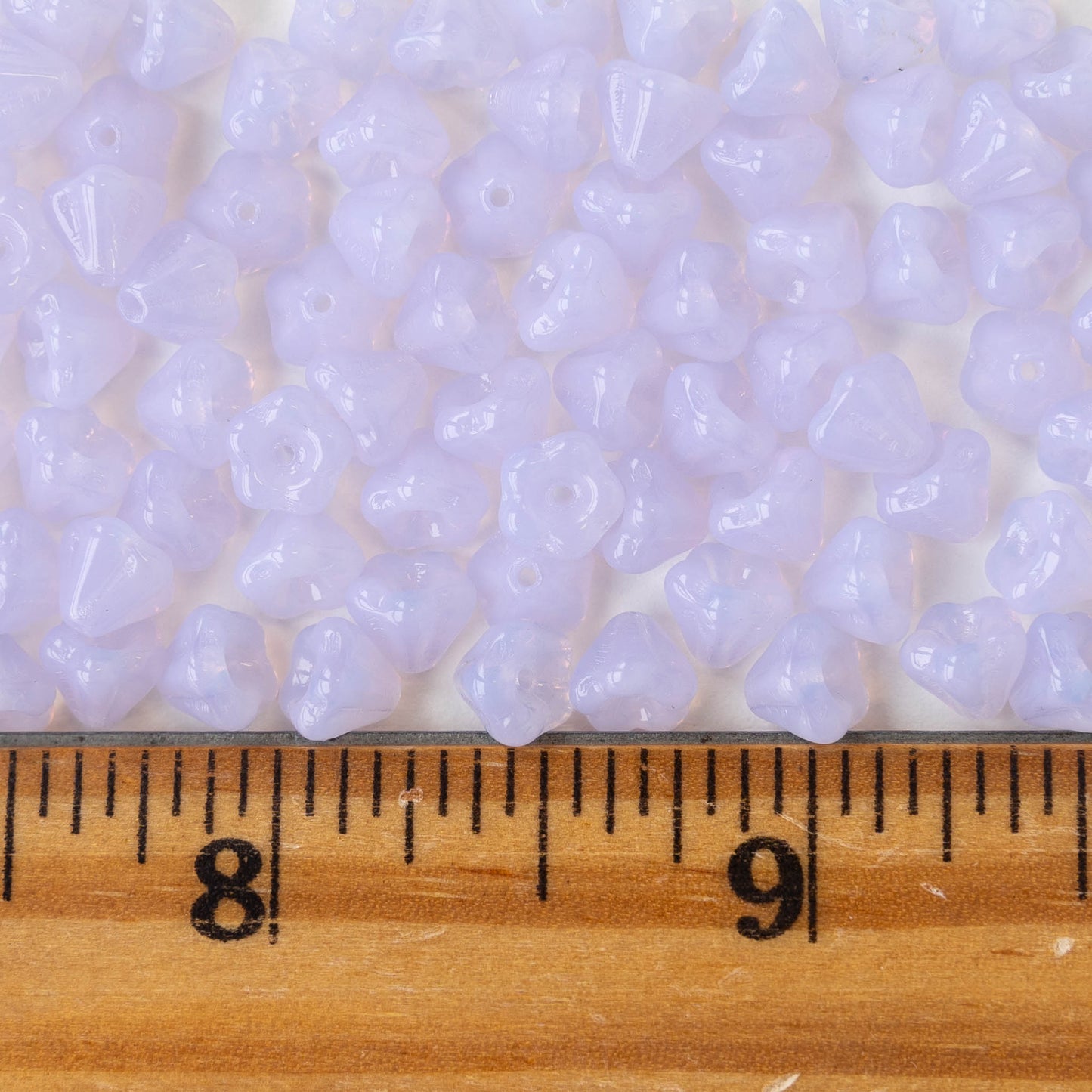 4x6mm Glass Flower Beads - Lavender Opaline - 50