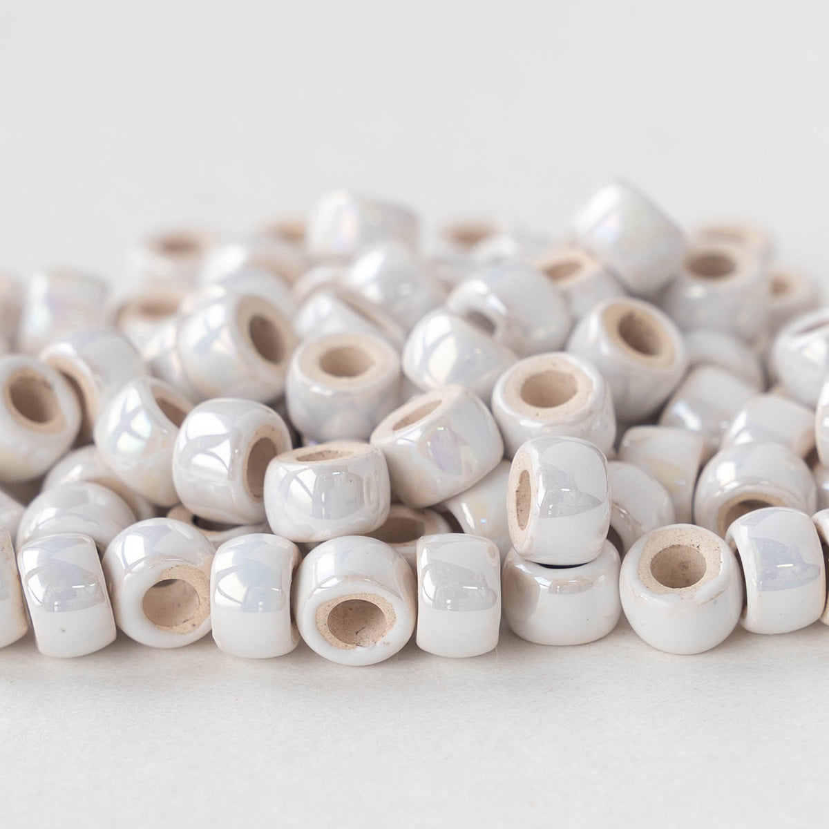 White & Gold 33mm Tube Beads, white tube beads, white gold jewelry, pa –  Swoon & Shimmer