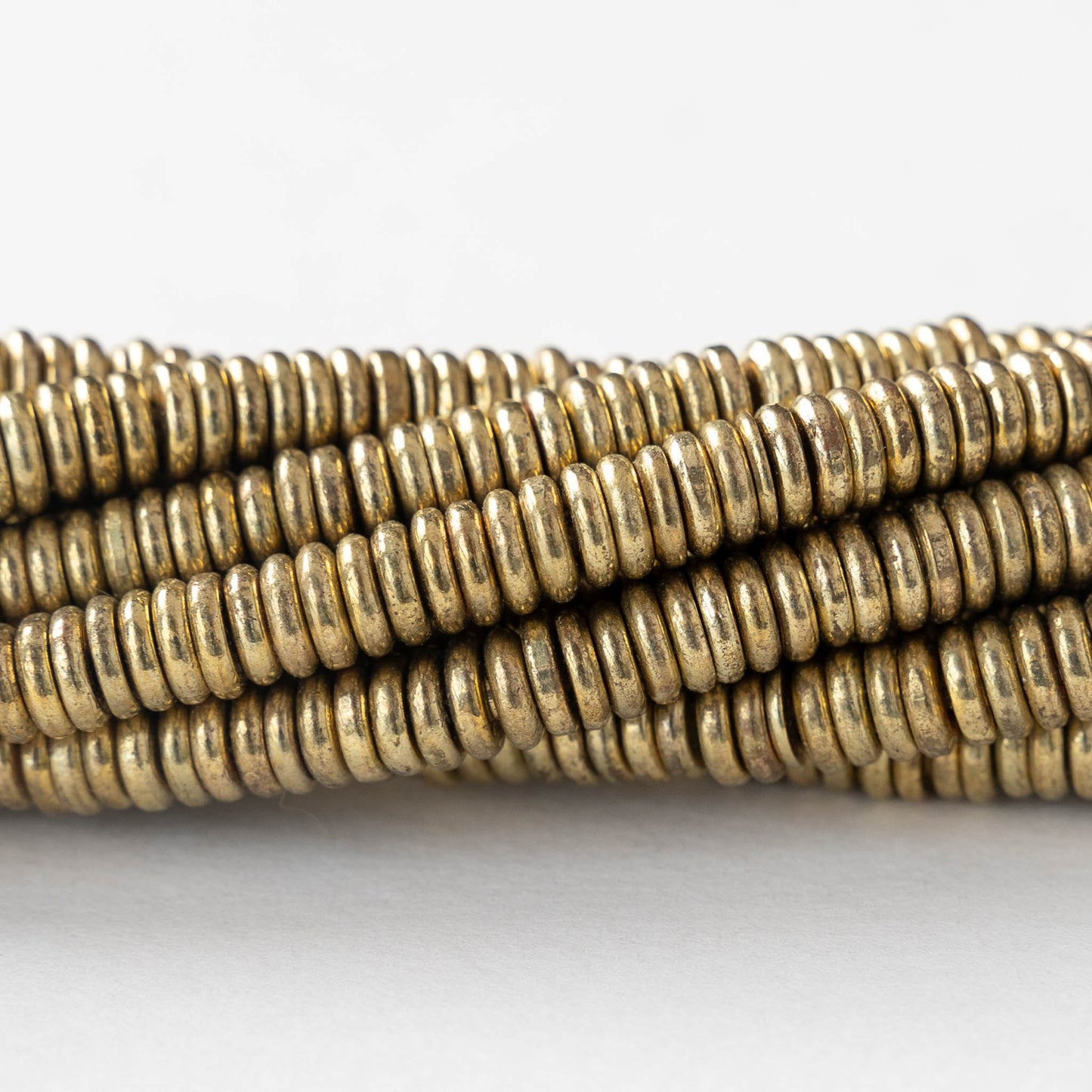 5mm Brass Disk Beads - 4 inches