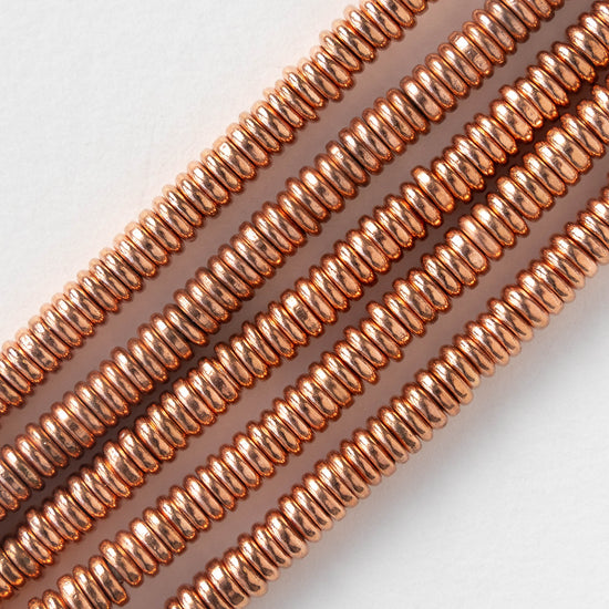 5mm Copper Disk Beads - 4 inches