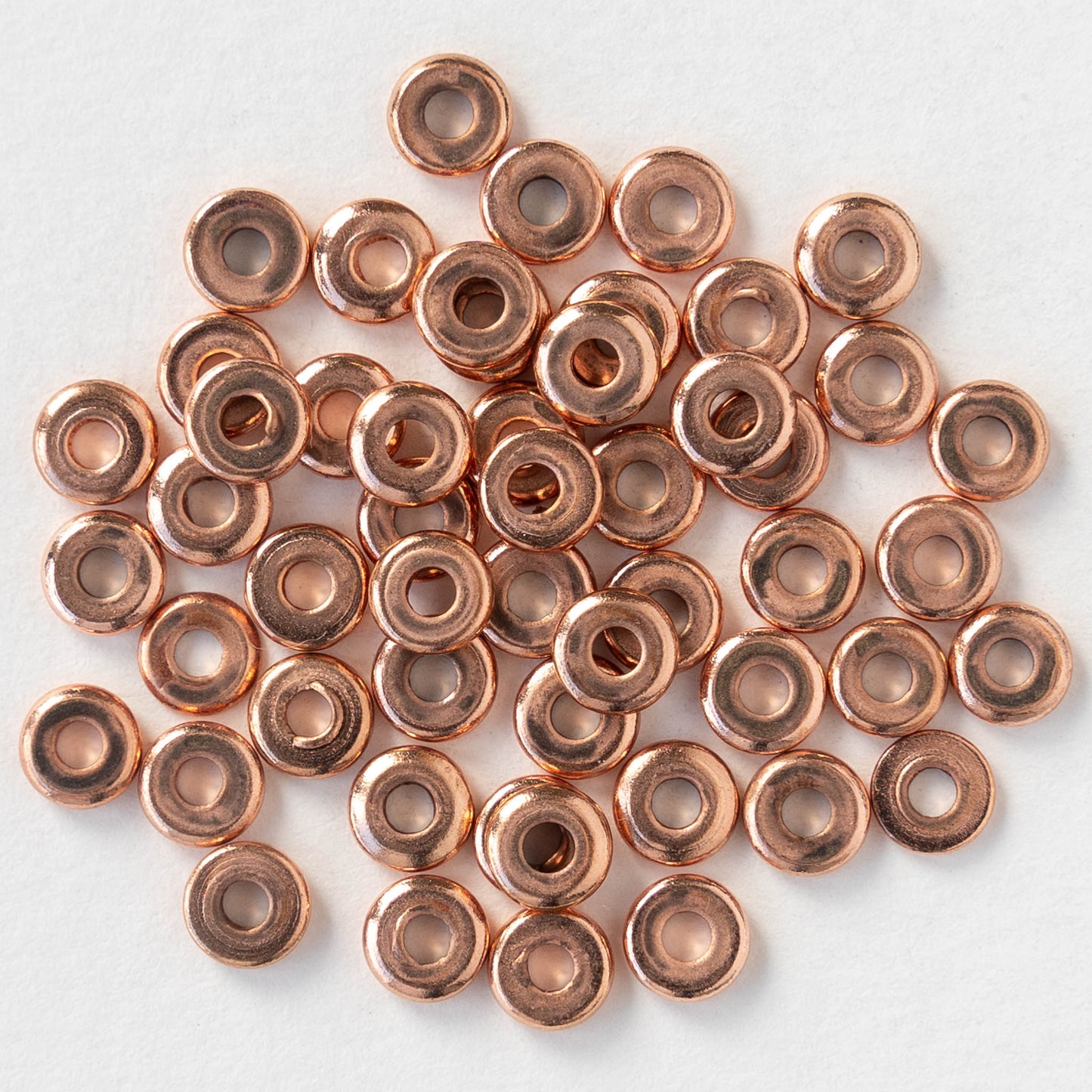 5mm Copper Disk Beads - 4 inches