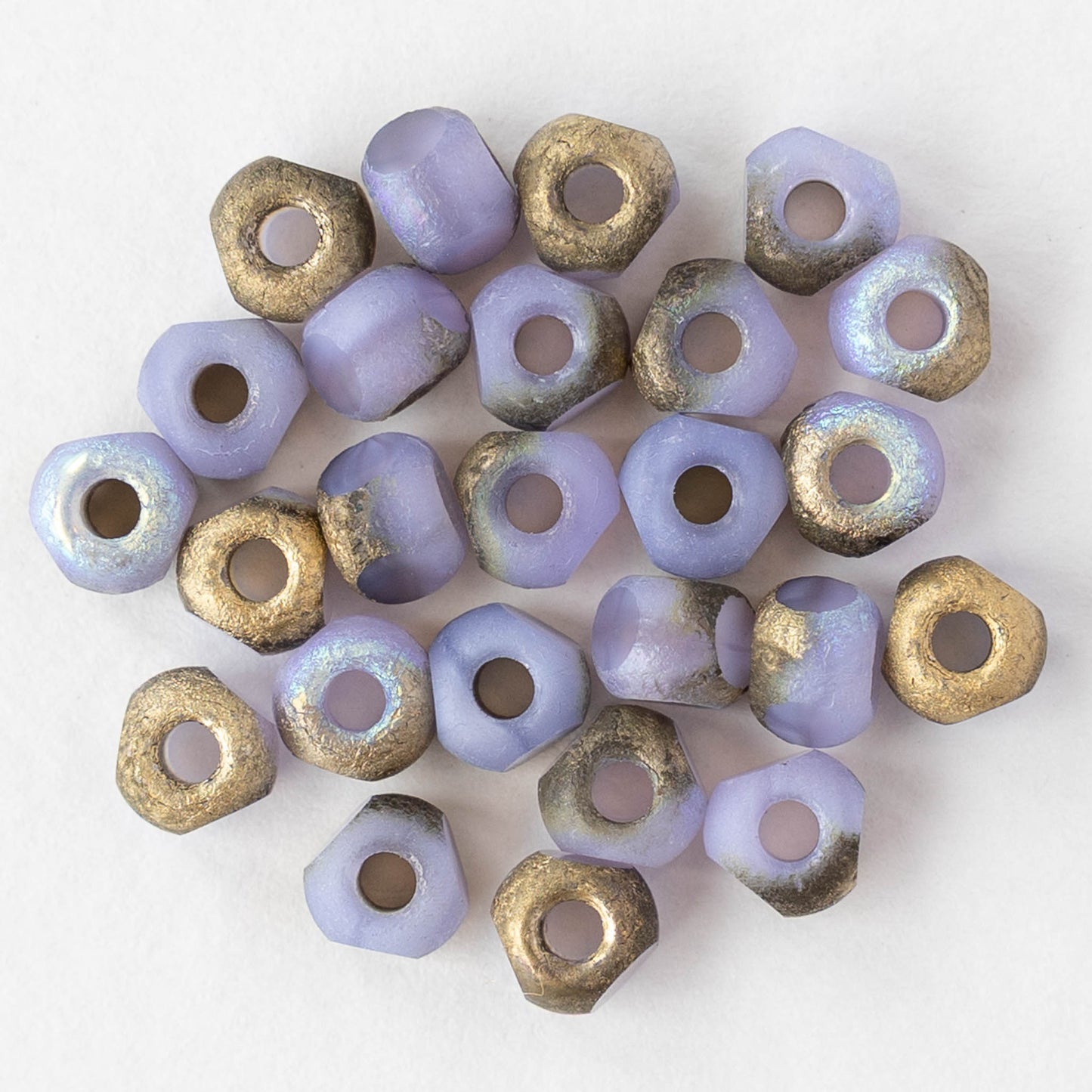 5mm Side Cut Round Beads - Lavender Gold AB - 10 or 20 beads