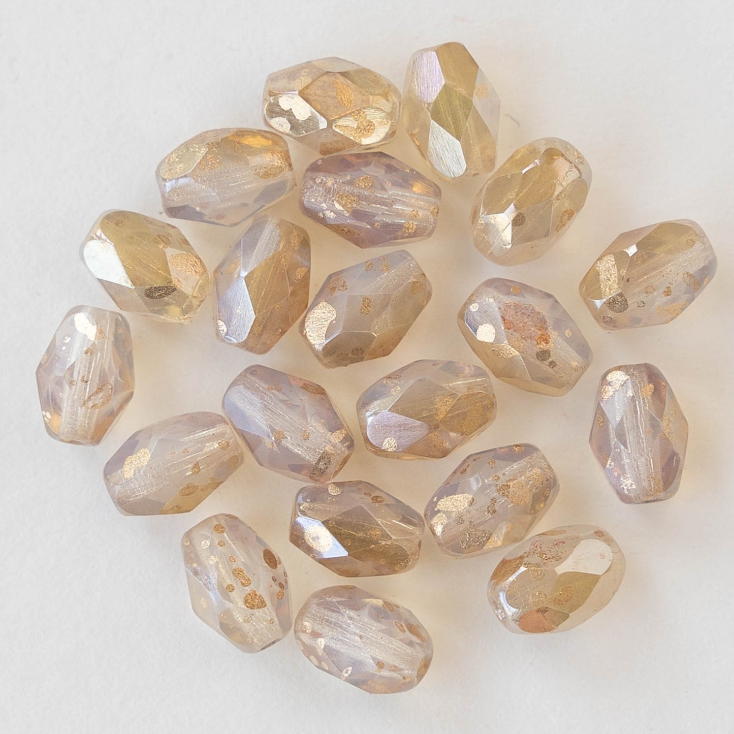 5x7mm Oval Beads - Opal with Bronze and Gold Finishes - 20 beads