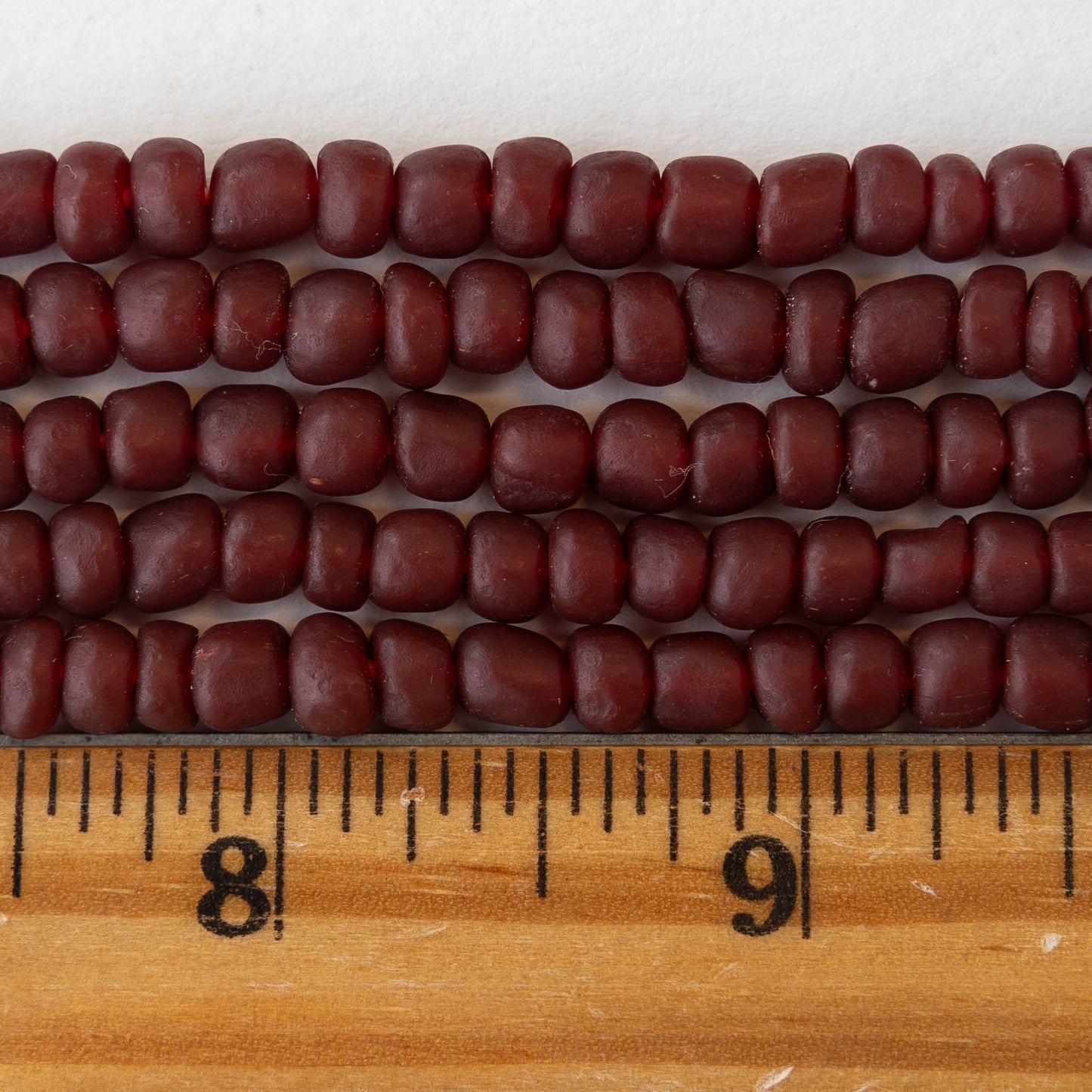 Java Trade Beads -Opaque Dark Red - 12 Inches