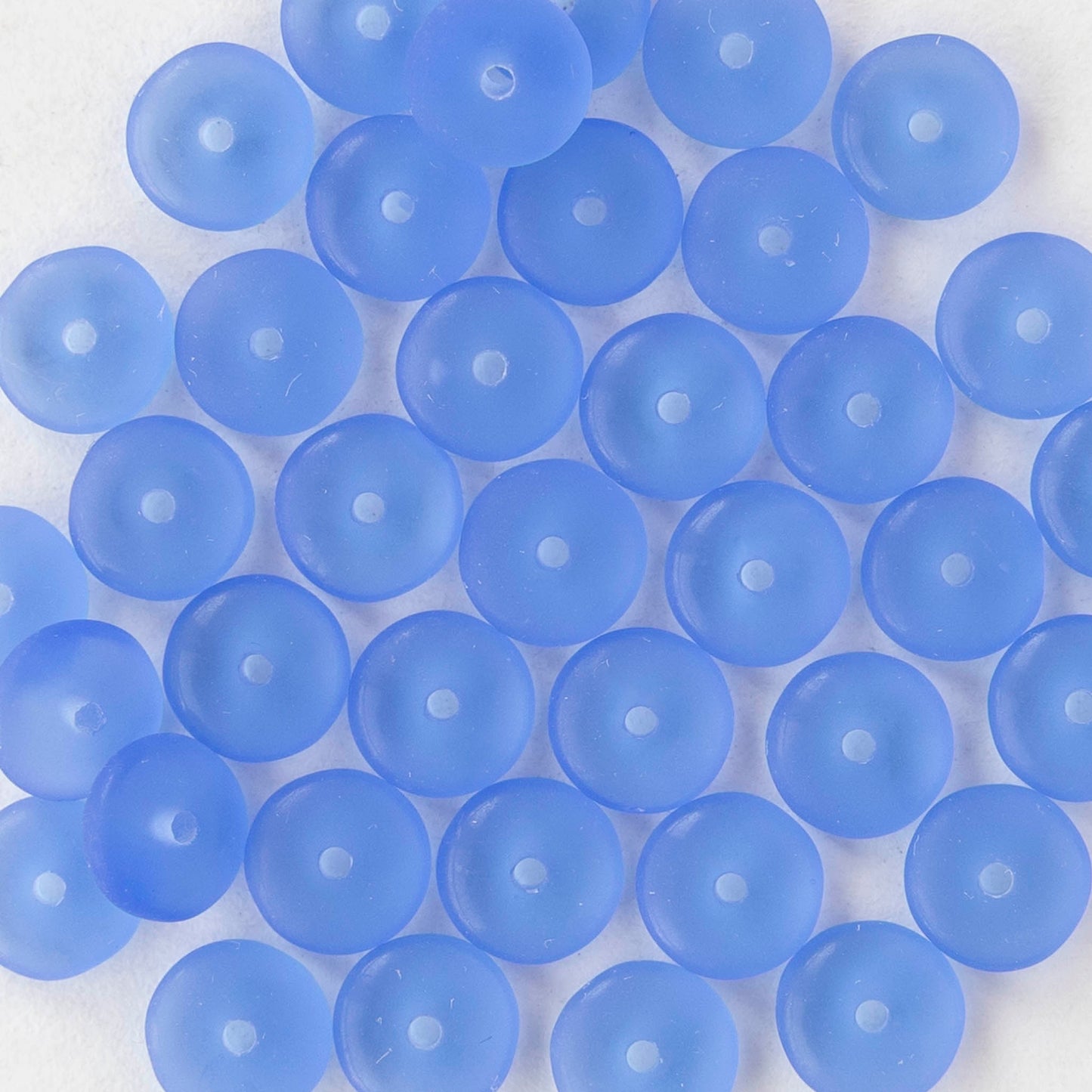 6mm Glass Rondelle Beads - Matte Sapphire - 50 or 100 Beads