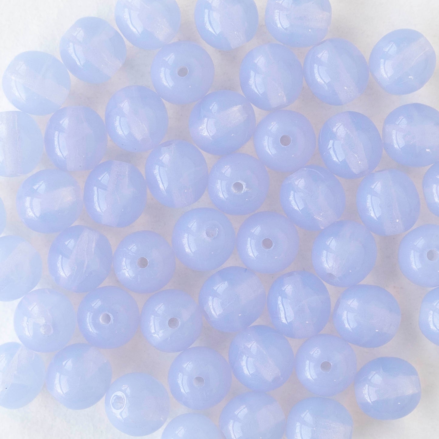 6mm Round Glass Beads - Lavender Opaline - 50 beads