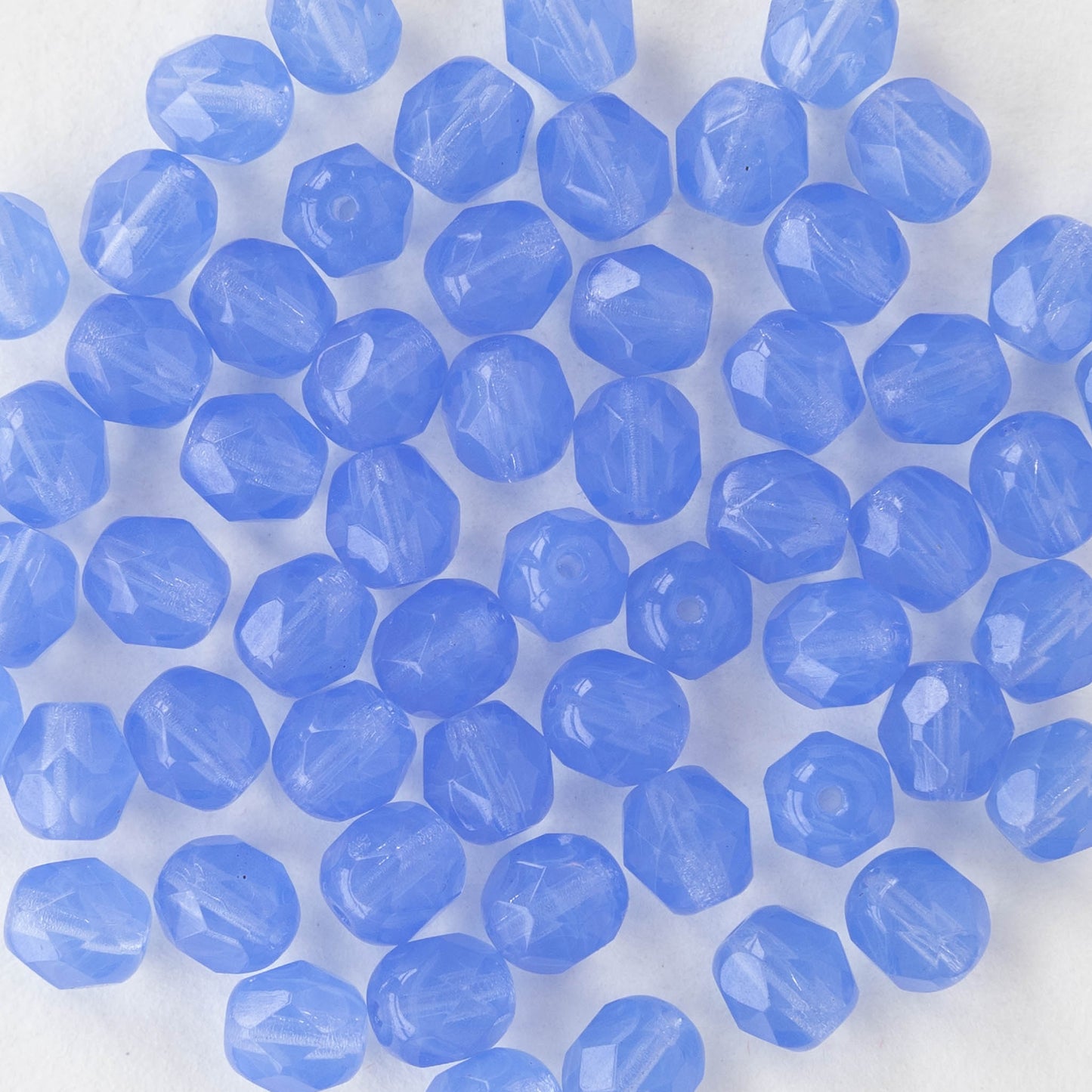 6mm Round Beads - Blue Opal - 50 beads
