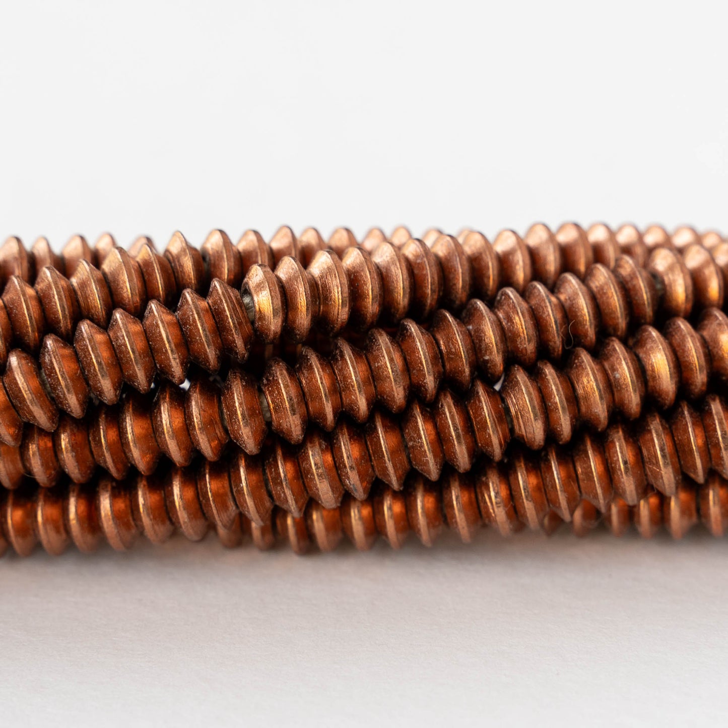 5mm Flying Saucer Disk Beads - Antique Copper - 4 inches ~50 beads