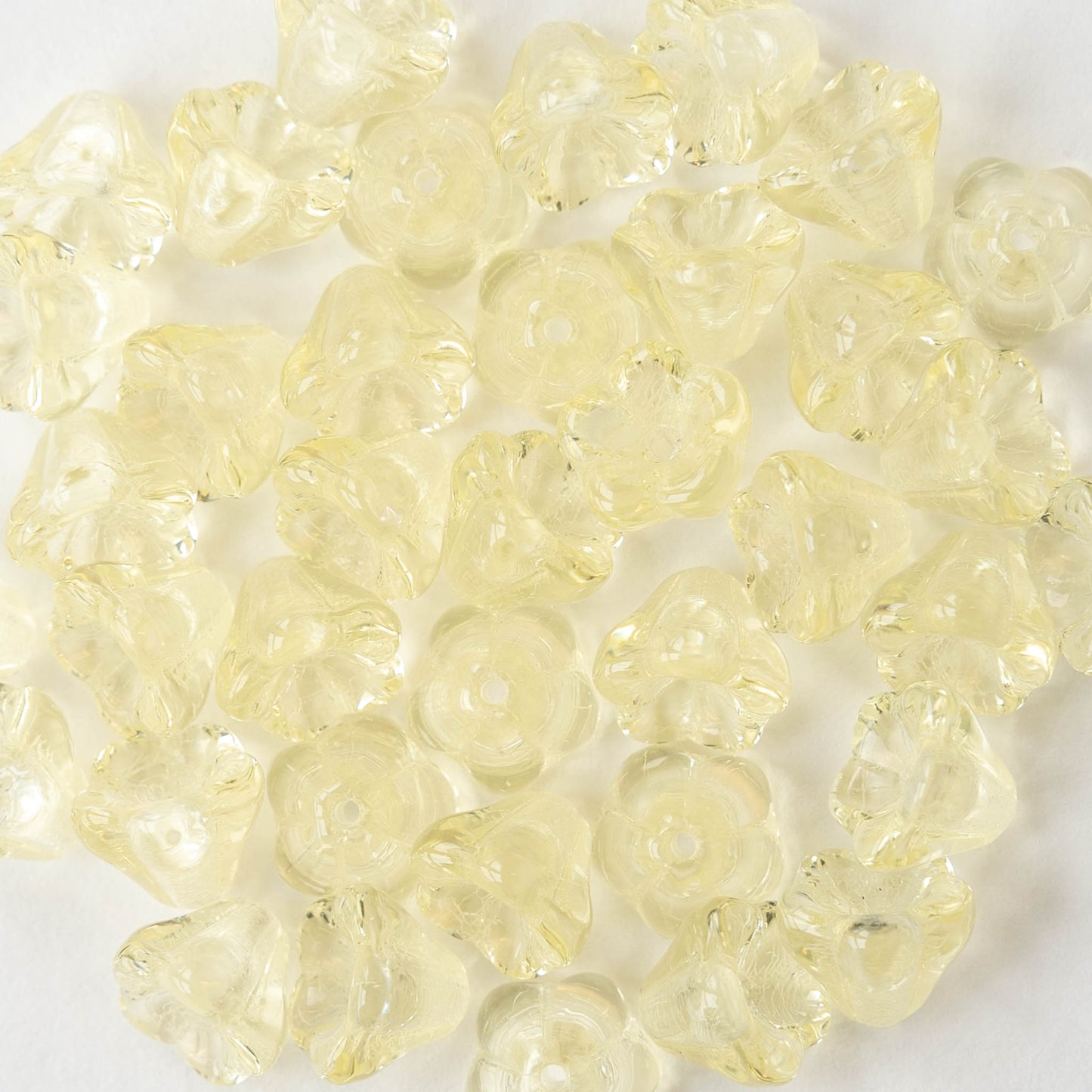 6x8mm Glass Flower Beads - Jonquil - 30