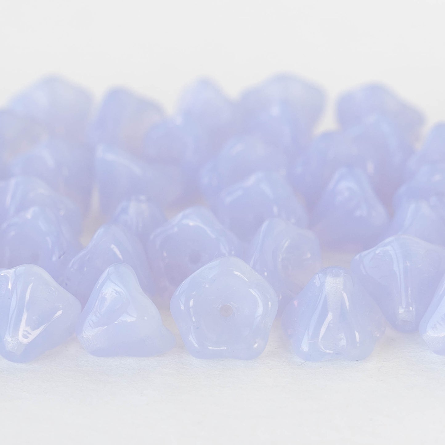 6x8mm Glass Flower Beads - Lavender Opaline - 30