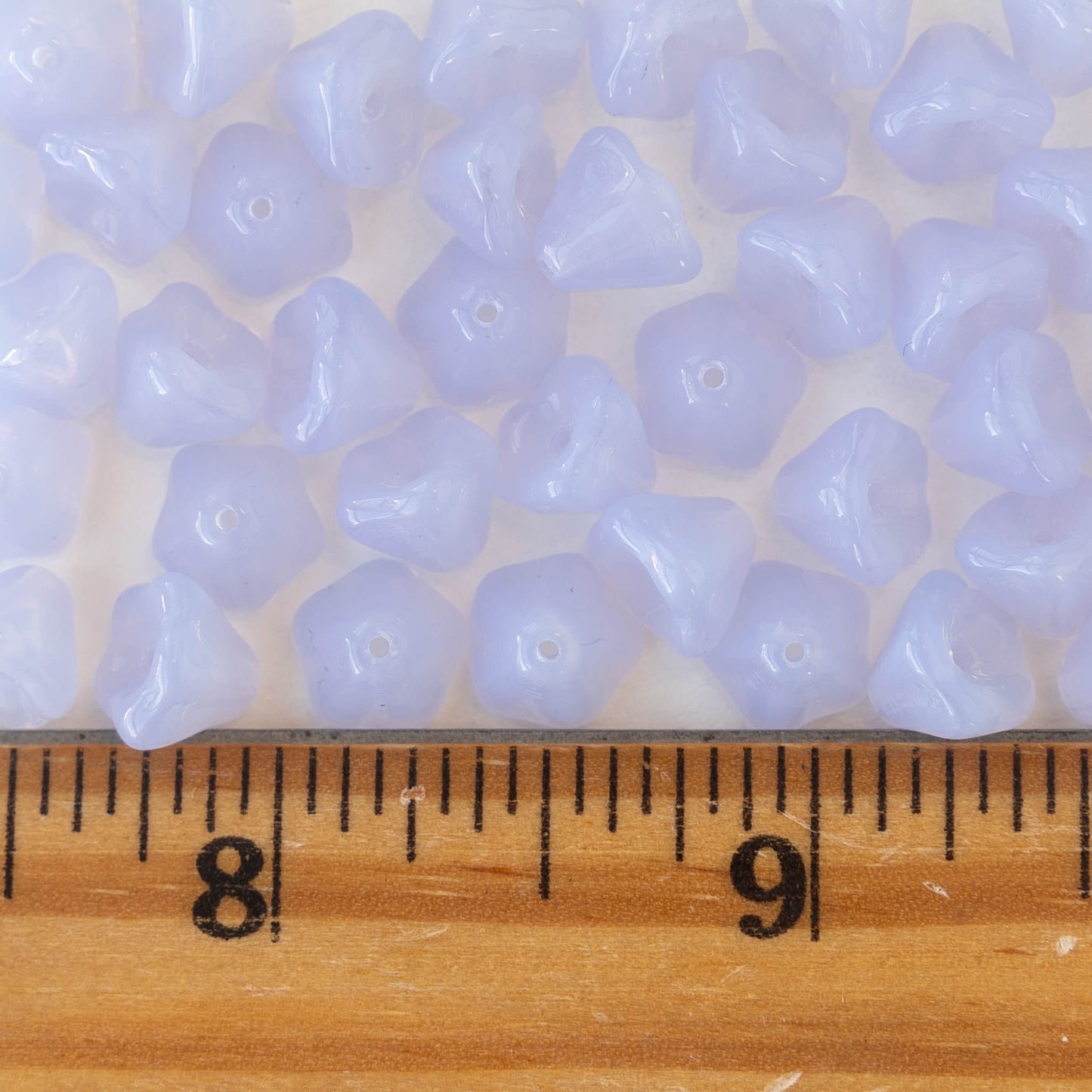 6x8mm Glass Flower Beads - Lavender Opaline - 30