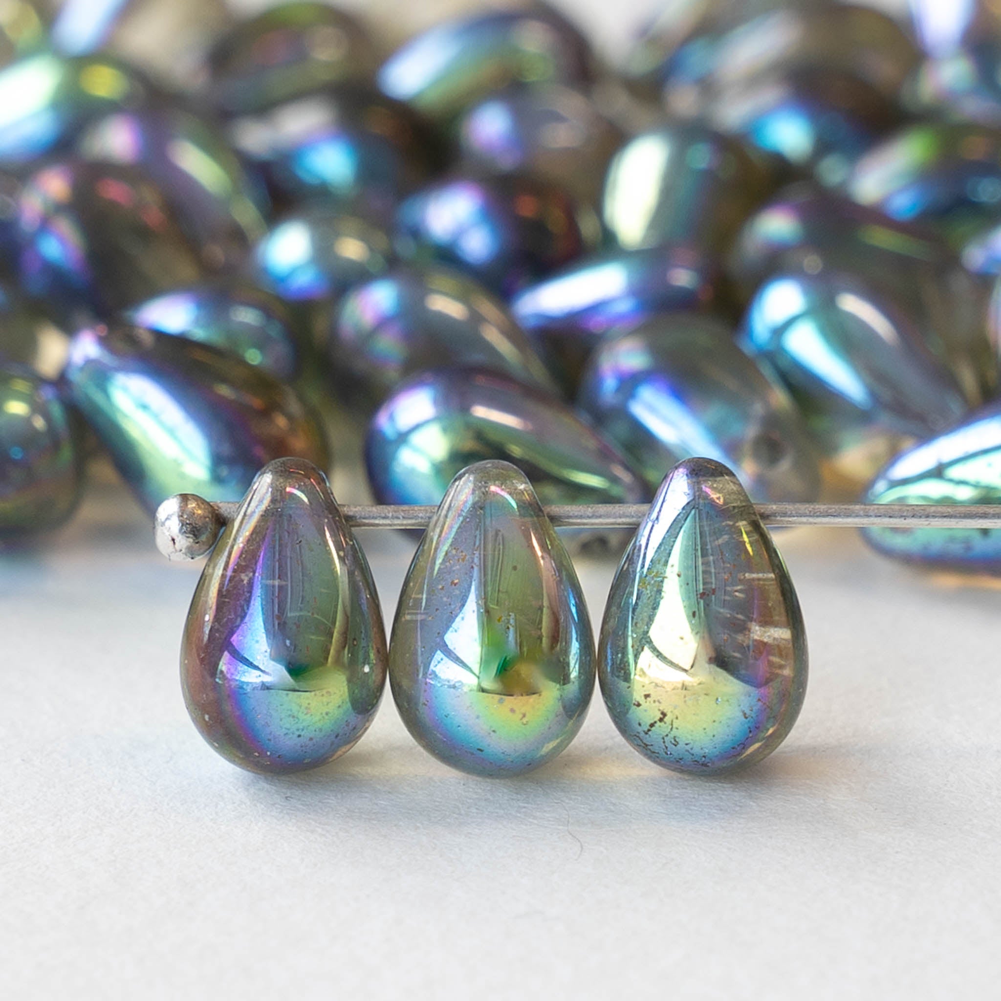 Glass Beads, Teardrop, Faceted, Black, 6x4mm – Beaded Creations