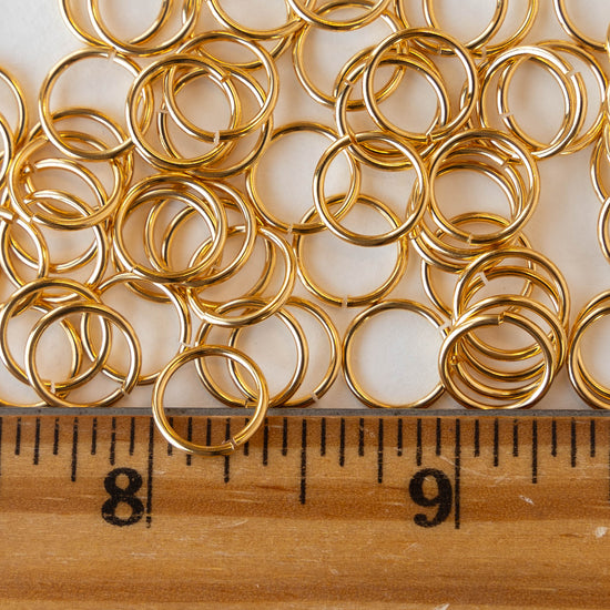 8mm Jump ring - 18 Gauge - Gold Plated - 20 pieces