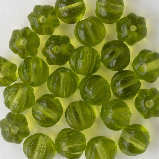 8mm Melon Bead - Lime Green - 20 Beads (Copy)